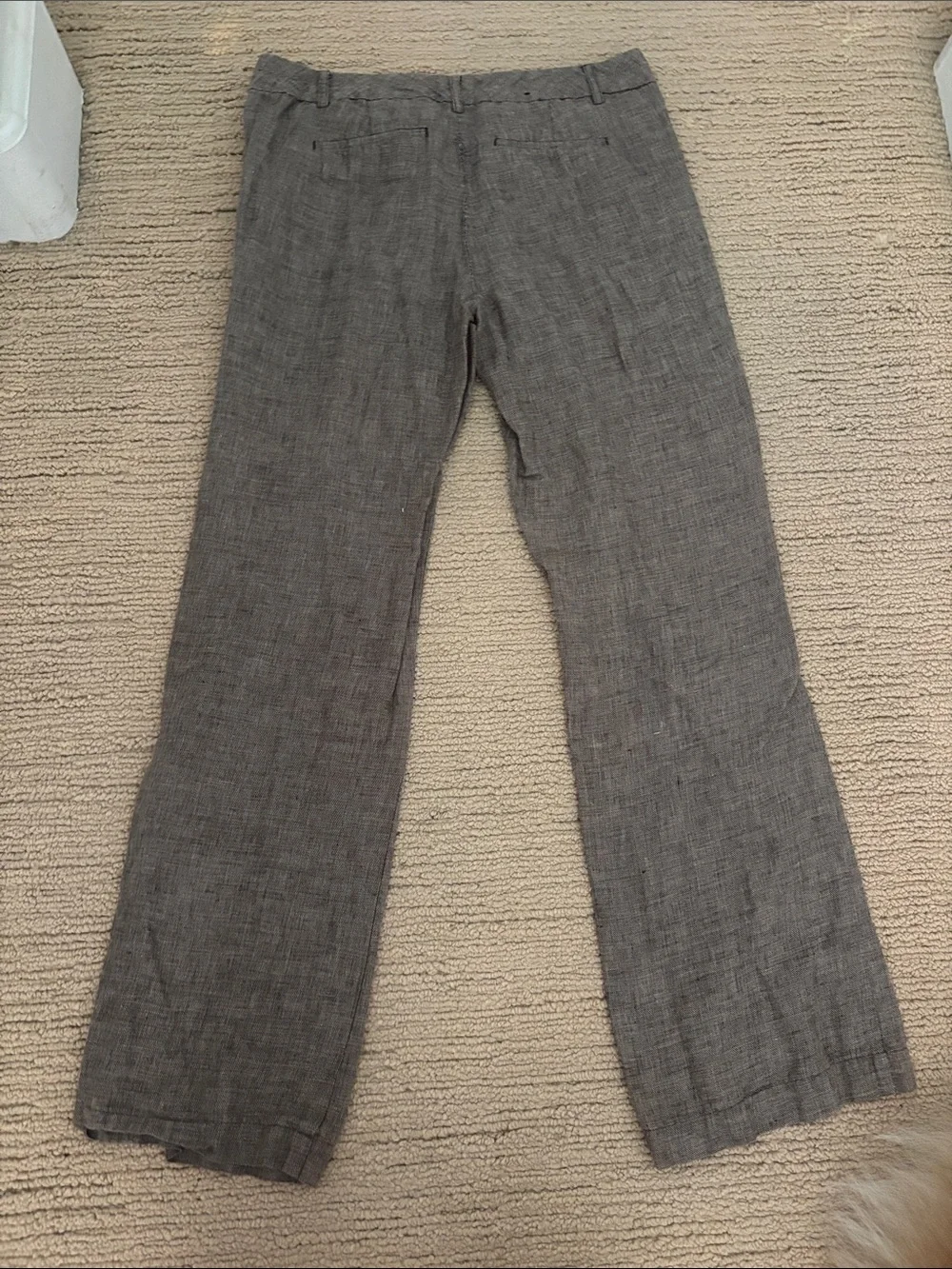 Women’s Gray Linen-Blend Dress Pants